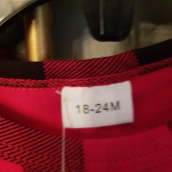 Girls Buffalo Plaid Black & Red Long Sleeve Floral Embroidered Tutu Dress NWT - Picture 5 of 12